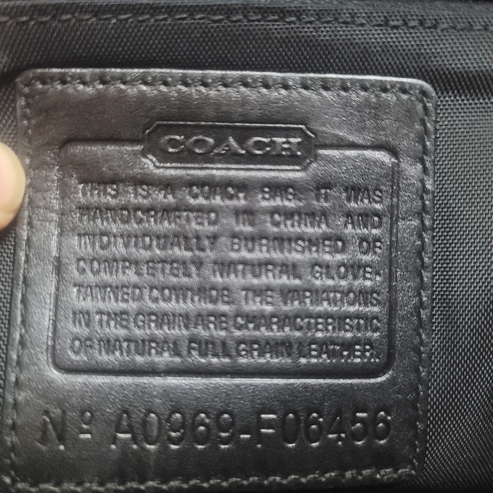 COACH Unisex Black Leather Satchel Briefcase Classic Look - Picture 8 of 9